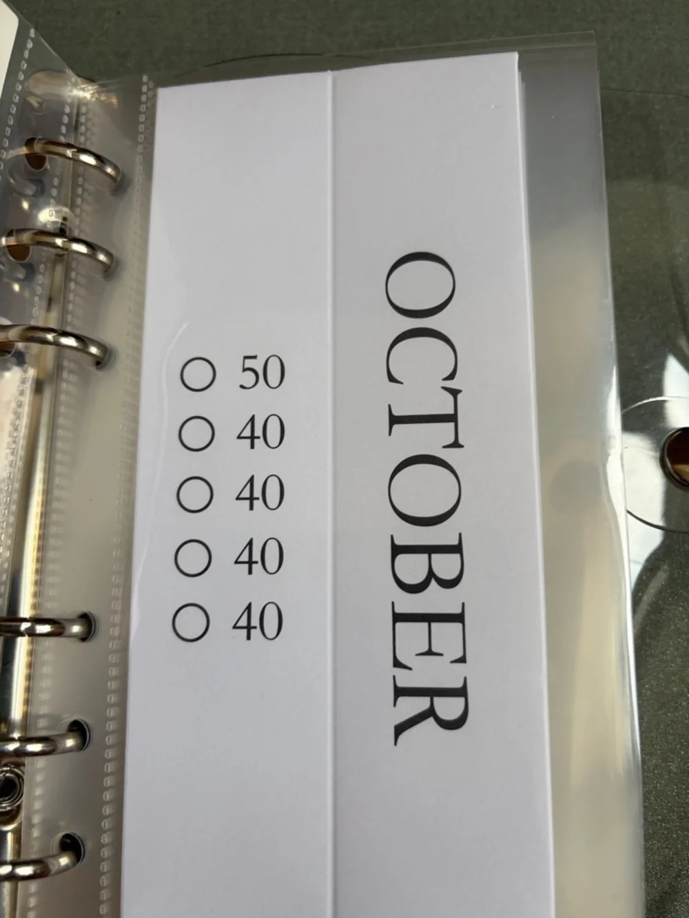 25K Monthly Savings Challenge Cash Stuffer - Clear Vinyl Cover